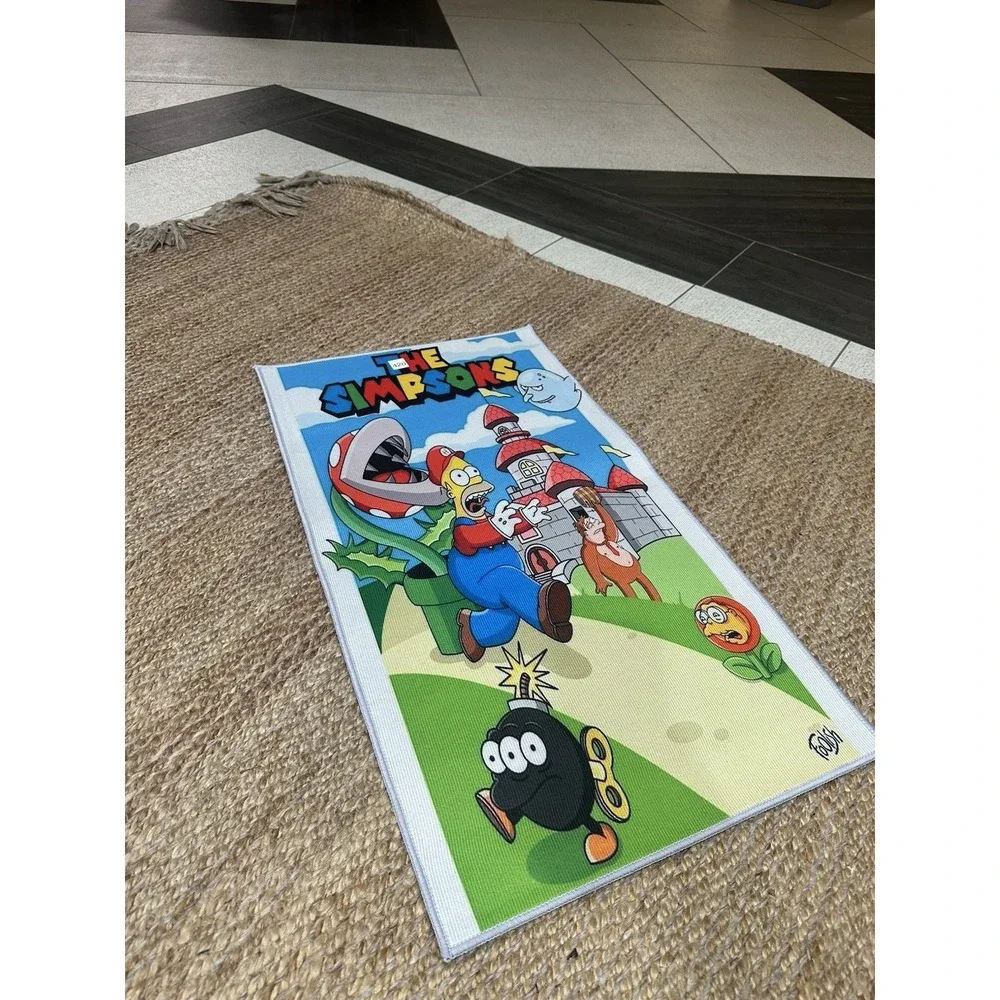 Brand New The Simpsons x Super Mario Bros. Mashup Rug